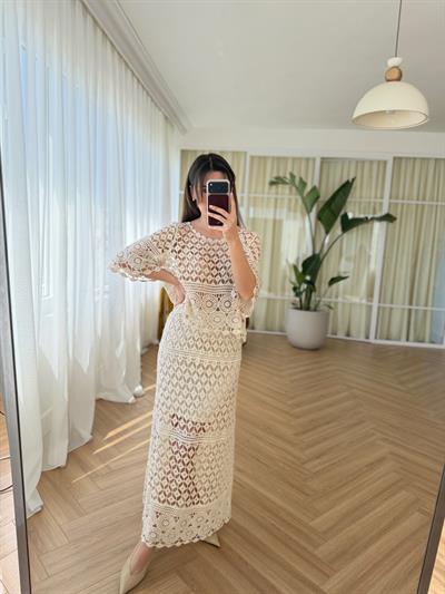 Kroşe Etek Bluz Takım