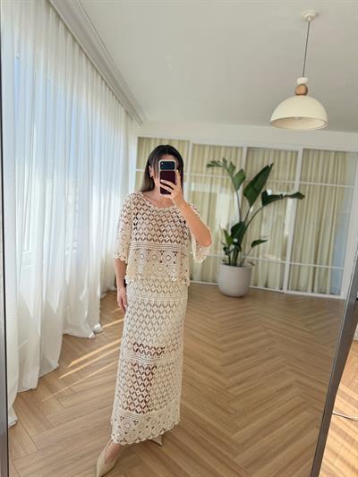 Kroşe Etek Bluz Takım