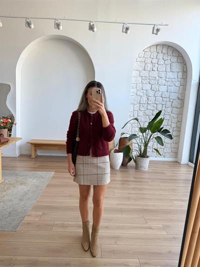 Lacivert Biyeli Cepli Bordo Hırka