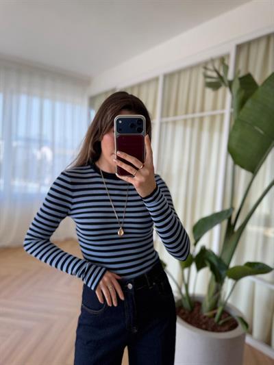 Lacivert Çizgili Mavi Body