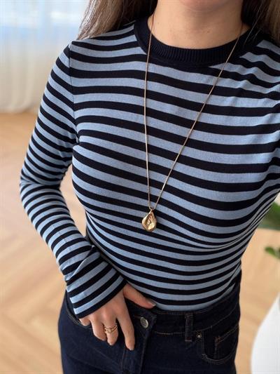 Lacivert Çizgili Mavi Body