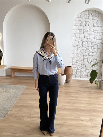 Lacivert İspanyol Kesim Jean