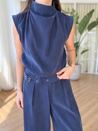 Larassa İndigo Tensel Bluz 