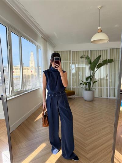 Larassa İndigo Tensel Bluz 