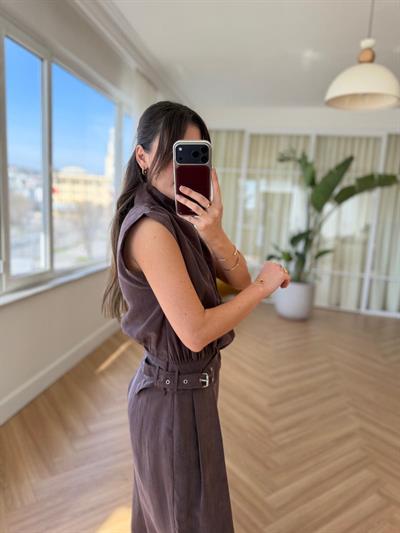 Larassa Kahverengi Tensel Bluz 