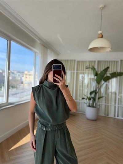 Larassa Yeşil Tensel Bluz 