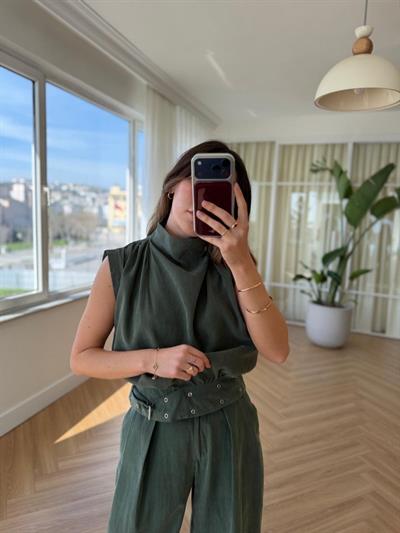 Larassa Yeşil Tensel Bluz 