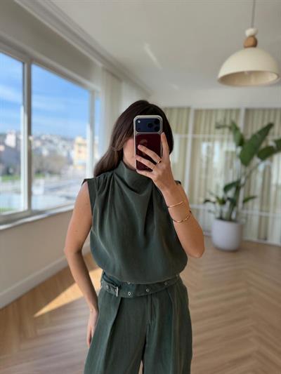 Larassa Yeşil Tensel Bluz 