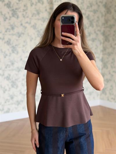Lea Tokalı Kahverengi Bluz