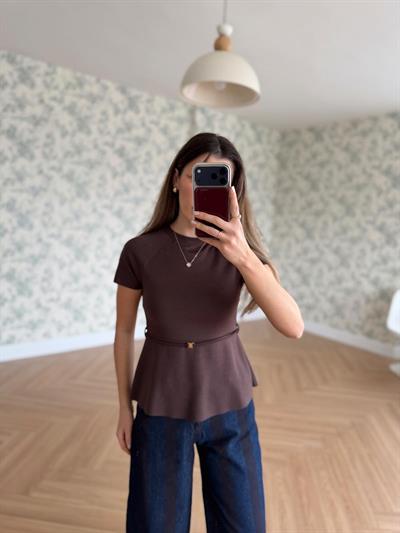 Lea Tokalı Kahverengi Bluz