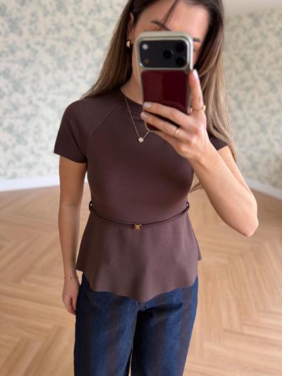 Lea Tokalı Kahverengi Bluz