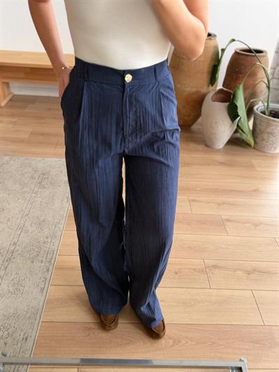 Leoni Lacivert Kemerli Yelek-Pantolon Takım