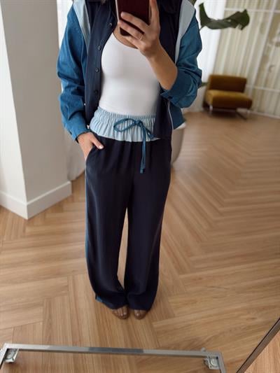 Lia Denim Garnili Lacivert Tensel Takım