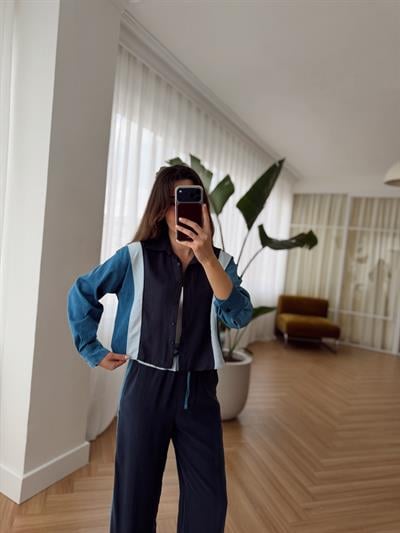 Lia Denim Garnili Lacivert Tensel Takım