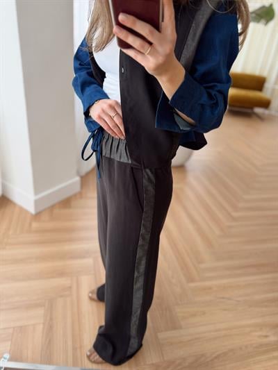 Lia Denim Garnili Siyah Tensel Takım