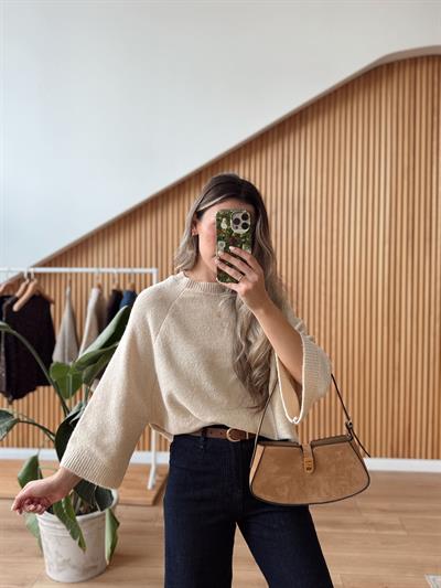 Lia Ekru Parıltılı Triko