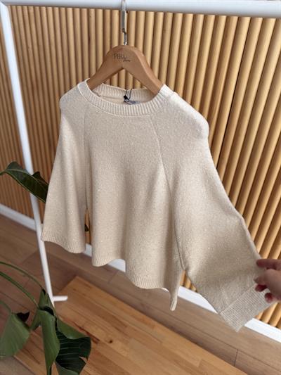 Lia Ekru Parıltılı Triko