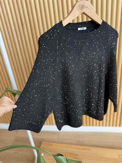 Lia Siyah Parıltılı Triko