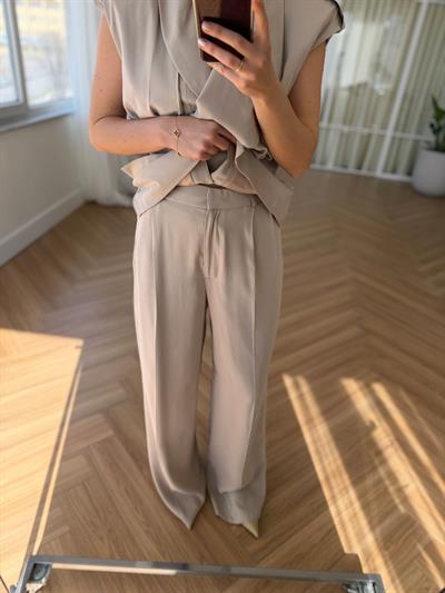 Lily Tensel Kumaş Bej Takım