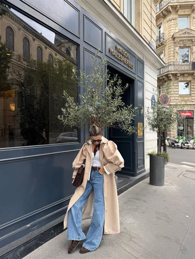 Linda Açık Mavi Geniş Paça Jean