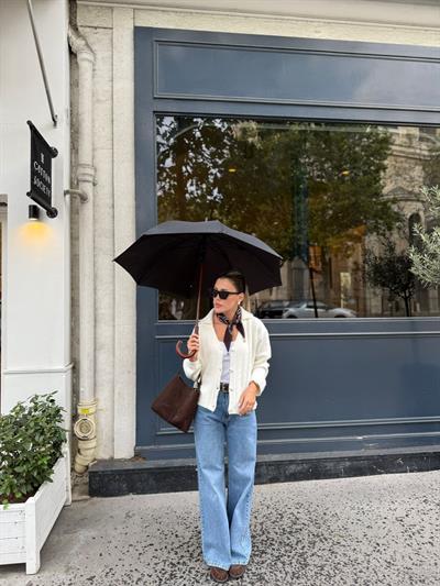 Linda Açık Mavi Geniş Paça Jean