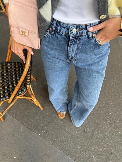 Linda Koyu Mavi Geniş Paça Jean