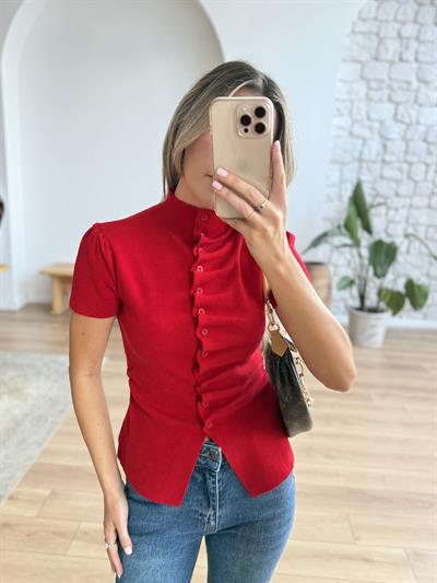 Loli Kırmızı Triko Bluz