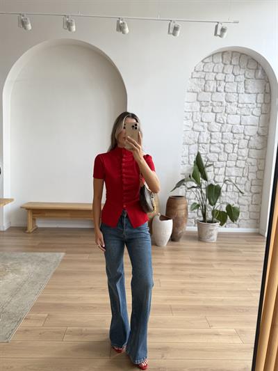 Loli Kırmızı Triko Bluz