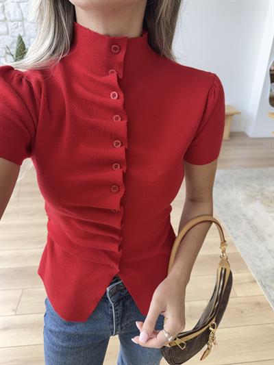 Loli Kırmızı Triko Bluz