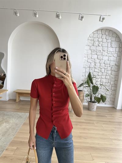 Loli Kırmızı Triko Bluz