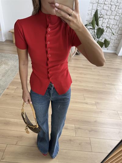 Loli Kırmızı Triko Bluz