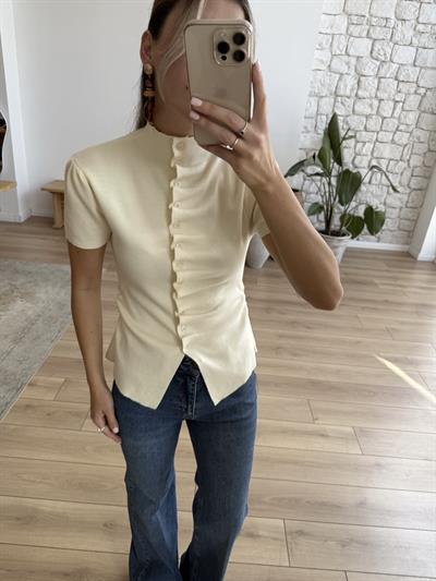 Loli Krem Rengi Triko Bluz