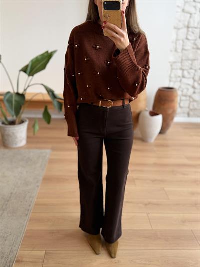 Lou Kemerli Kahverengi Jean