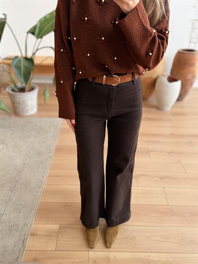 Lou Kemerli Kahverengi Jean