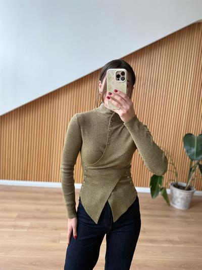 Merlin Haki Triko Bluz 