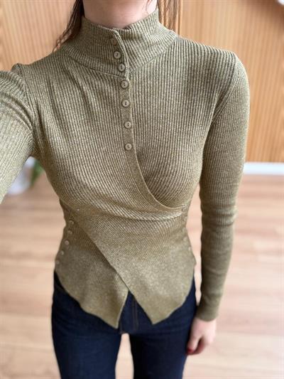 Merlin Haki Triko Bluz 