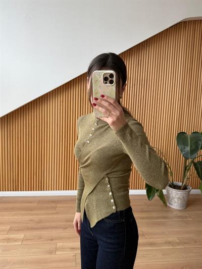 Merlin Haki Triko Bluz 