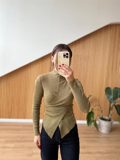 Merlin Haki Triko Bluz 