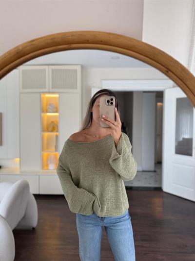 Merserize Çağla Yeşili Triko Bluz