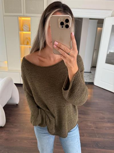 Merserize Haki Triko Bluz