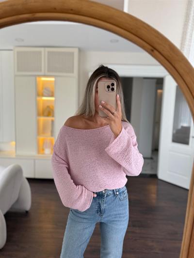 Merserize Pembe Triko Bluz