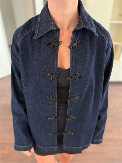 Mia Düğme Detaylı Denim Ceket 