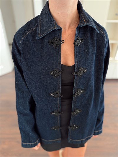 Mia Düğme Detaylı Denim Ceket 