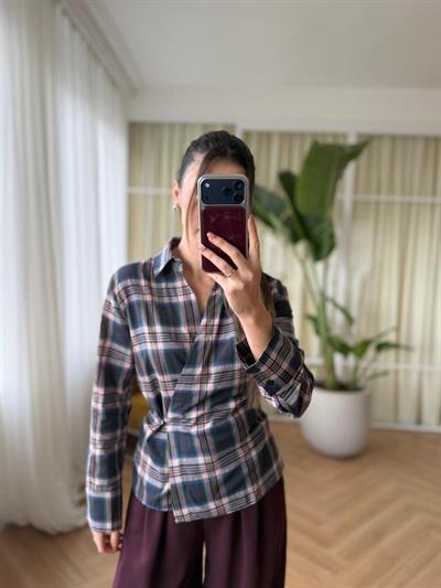 Mia Pembe Ekose Gömlek