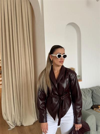 Milan Bordo Deri Ceket