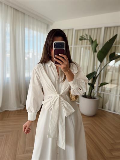 Milena Beyaz  Elbise