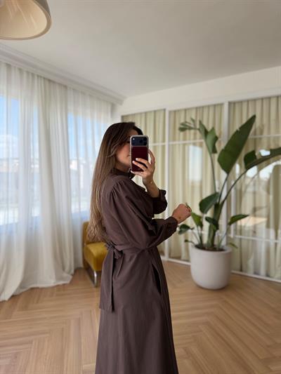 Milena Kahverengi Elbise