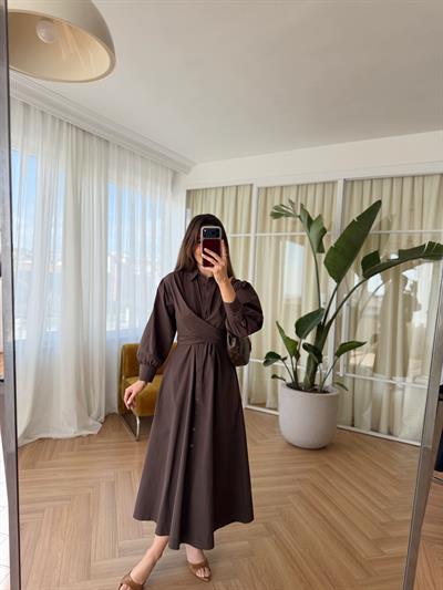 Milena Kahverengi Elbise
