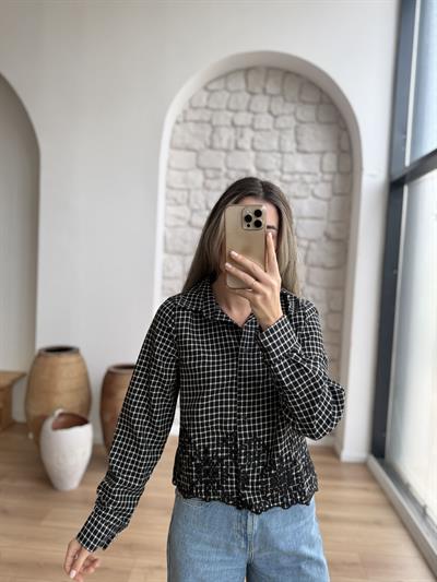 Nakışlı Kareli Gömlek