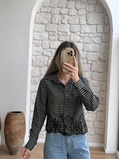 Nakışlı Kareli Gömlek